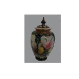 A Hadley's Worcester porcelain baluster vase and cover,