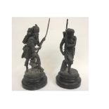 A pair of spelter figures, second half 1