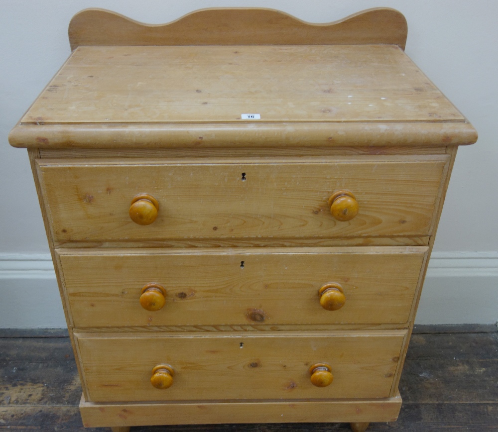 A Victorian and later waxed pine chest o