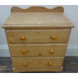 A Victorian and later waxed pine chest o