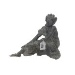 A Victorian spelter figure of a young la
