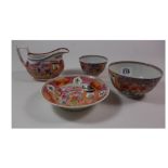 A group of four pieces of New Hall porcelain,