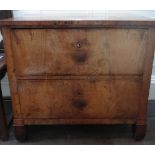 A Biedermeyer mahogany chest of two deep