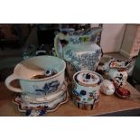 A quantity of mixed ceramics, including Victorian jugs,