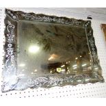 A 20th century Venetian style rectangular wall mirror, 57cm x 75cm.