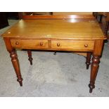 A 19th century mahogany two drawer side table, 97cm wide.