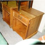 A pair 20th century pine bedside cupboards, 50CM WIDE.