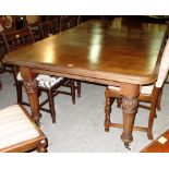 A 19th century mahogany extending dining table, with two extra leaves, 186cm extended.