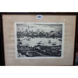 May Rush** (early 20th century), New York, Midtown, etching, signed and inscribed in pencil,