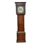 An oak eight day musical longcase clock, 19th century,