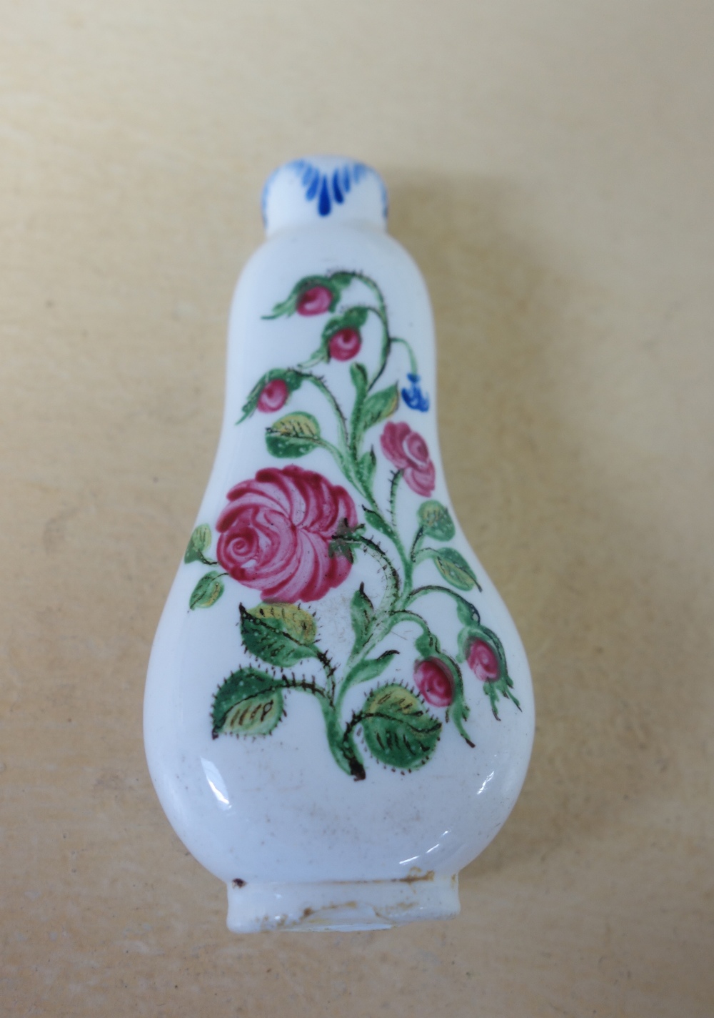 A rare white opaque glass scent bottle dated 1778, probably Beilby, Newcastle-upon-Tyne, - Image 2 of 3