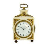 A French Louis XVI style white marble and ormolu mounted timepiece, late 19th century,