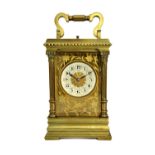 A French brass cased carriage clock, circa 1900,