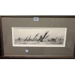 William Lionel Wyllie (1850-1931), Yachts racing, etching with drypoint, signed in pencil,