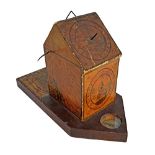 A Johann Gutle wooden polyhedral sundial, Nuremberg, late 18th century, signed J.C.Gutle Mech.