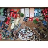 A quantity of Britains miniature lead figures, animals and accessories, including farm and railway,