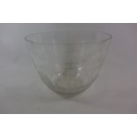 Rowland Ward: a circular tapering glass punch bowl, etched around the sides with an elephant,