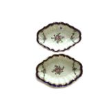 A pair of Worcester shaped oval dessert dishes, circa 1770,