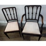 A set of eight Edwardian mahogany dining chairs, in George III style,