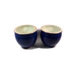 A pair of Booths powder blue glazed circular jardinieres, in Chinese style,