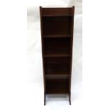 An Edwardian mahogany boxwood and ebony strung five tier narrow bookcase,