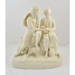 A Copeland Parian figure group, Paul and Virginia after C Cumberworth, 30cm wide. Illustrated.