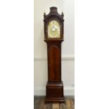 Allam & Clements London: a George III mahogany boxwood strung longcase clock,