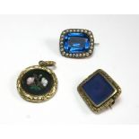 Three 19th century gold jewels, comprisi
