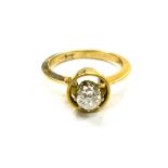 A diamond solitaire ring, the old cut st