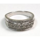 A 9ct white gold and diamond dress ring,
