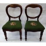 A pair of Victorian mahogany balloon bac