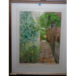 Sue Kavanagh (20th century), Garden path, watercolour, signed and dated 1986, 69cm x 54cm.