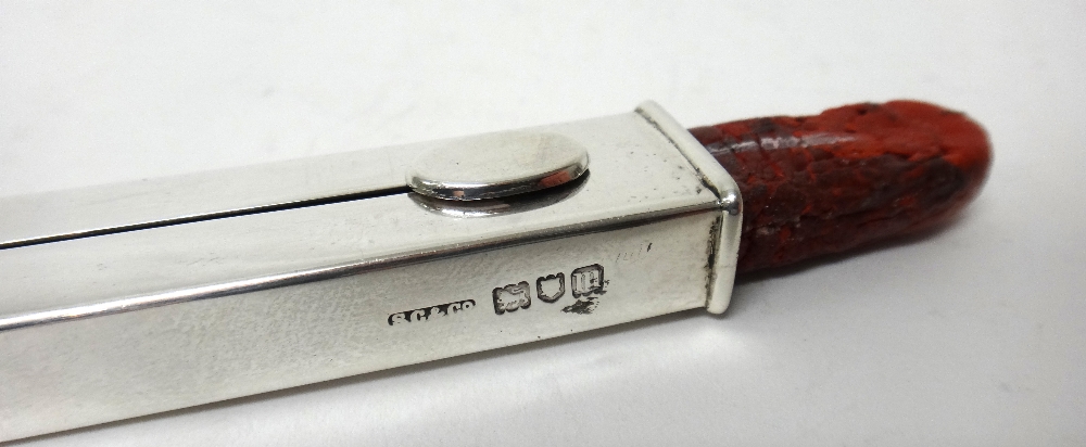 A silver vesta case combined with a slide action sealing wax holder, of rectangular form, - Image 5 of 7