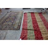 A Gendje rug, Caucasian, the eleven barred field each with a stepped medallion, minor motifs,