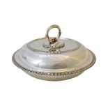 A late Victorian silver circular lidded entree dish,