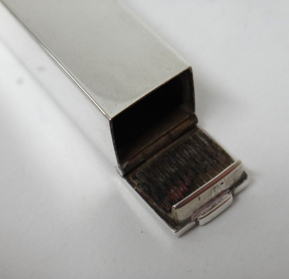 A silver vesta case combined with a sealing wax holder, of rectangular form, - Image 5 of 5