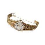 A lady's 9ct gold Omega bracelet wristwatch,