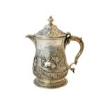 A George II silver mug, London possibly 1752, converted to use as a hinge lidded jug,