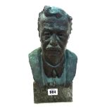A patinated bronze bust, 20th century,