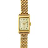 A gentleman's 9ct gold rectangular cased Rotary Maximus wristwatch,