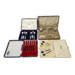 Silver and silver mounted wares, comprising; a lady's manicure set,