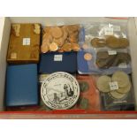 British and foreign coins, including; a silver proof ten pence two coin set 1992,