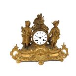 A French gilt metal mantel clock, 19th century,