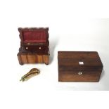 An early Victorian mahogany tea caddy of shaped outline, 16.