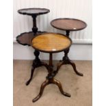 A reproduction mahogany miniature two tier dumb waiter,