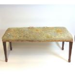 A reproduction George III style rectangular mahogany fender stool, early 20th century,