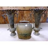 A large quantity of assorted metalware to include; Indian and European brass bells, vases, lanterns,