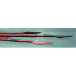 Four African tribal spears,