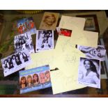 A group of assorted autographs including Vera Lynn, Bay city rollers, Alvin Stardust,