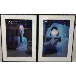 Two framed photographs of Egyptian statuary, each 90cm x 60cm, (2).